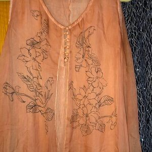 Peachie chiffon over crepe over design loop buttons